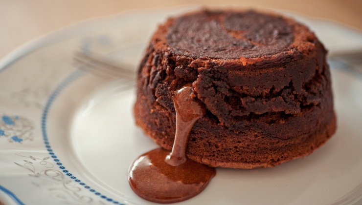 tortino dal cuore morbido al cioccolato fondente